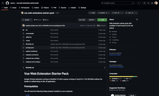 Chrome extension starter pack